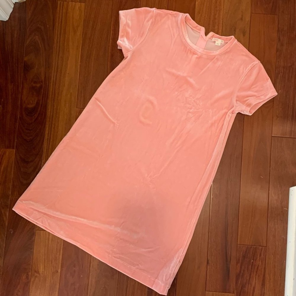 Crew Cuts J. Crew Pink Velvet T-shirt Dress sz. 14